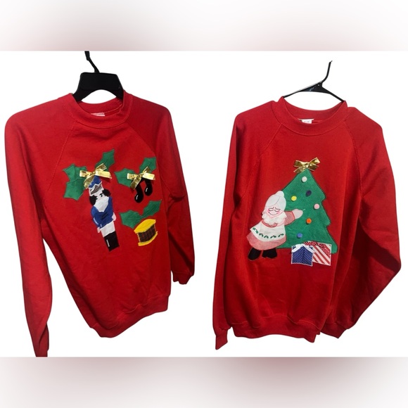 🎄🎅 Hanes Festive men's and women's sweaters  Sweater with Holiday Motifs - Picture 1 of 5